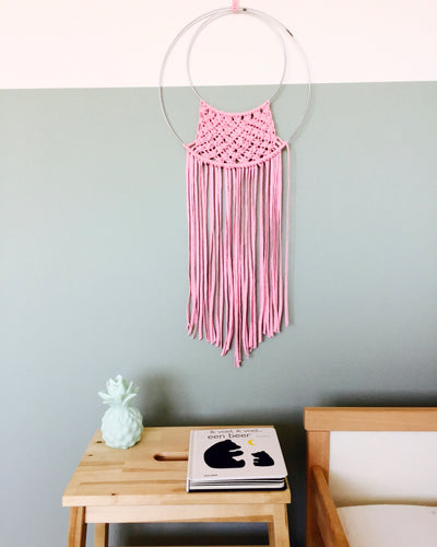 Noma macramé wandhanger roze