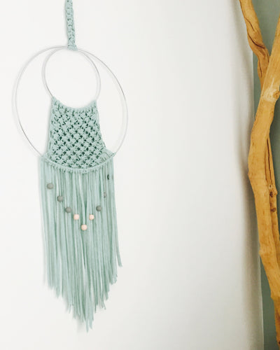 Noma macramé wandhanger ringen groen