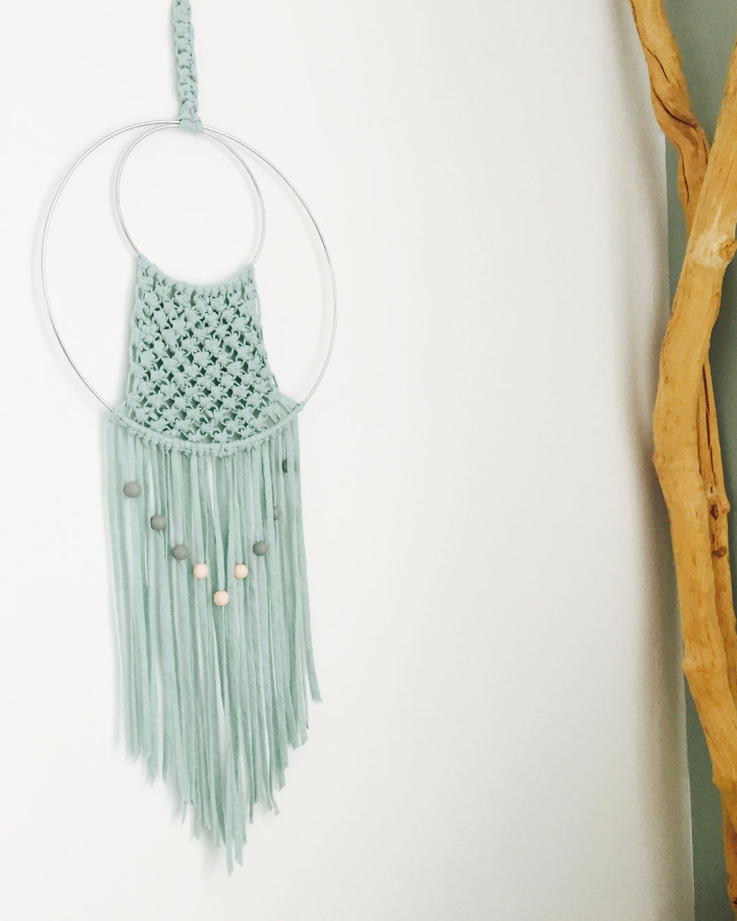 Noma macramé wandhanger ringen groen