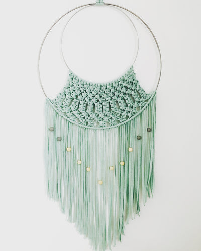 Noma macramé wandhanger ringen blauw XL