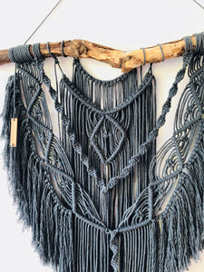 Noma macramé wandhanger grijs L